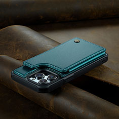 Custodia Portafoglio In Pelle Cover con Supporto C02S per Apple iPhone 13 Pro Max Verde