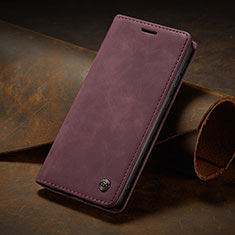 Custodia Portafoglio In Pelle Cover con Supporto C02S per Samsung Galaxy A02s Rosso Rosa
