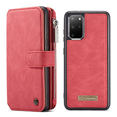 Custodia Portafoglio In Pelle Cover con Supporto C02S per Samsung Galaxy S20 Plus Rosso