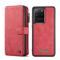 Custodia Portafoglio In Pelle Cover con Supporto C02S per Samsung Galaxy S20 Ultra 5G Rosso