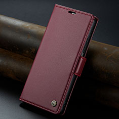 Custodia Portafoglio In Pelle Cover con Supporto C02S per Xiaomi Poco F5 5G Rosso Rosa