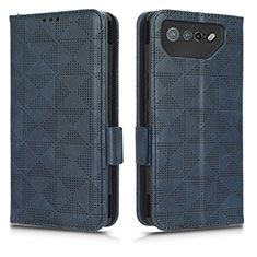 Custodia Portafoglio In Pelle Cover con Supporto C02X per Asus ROG Phone 7 Pro Blu