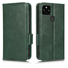 Custodia Portafoglio In Pelle Cover con Supporto C02X per Google Pixel 4a 5G Verde