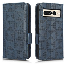 Custodia Portafoglio In Pelle Cover con Supporto C02X per Google Pixel 7 Pro 5G Blu