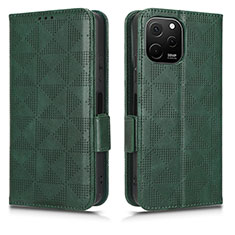 Custodia Portafoglio In Pelle Cover con Supporto C02X per Huawei Enjoy 50z Verde
