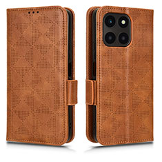 Custodia Portafoglio In Pelle Cover con Supporto C02X per Huawei Honor X6a Marrone