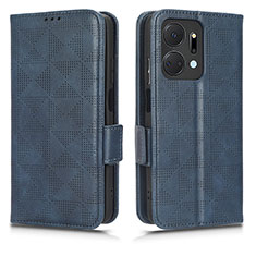 Custodia Portafoglio In Pelle Cover con Supporto C02X per Huawei Honor X7a Blu