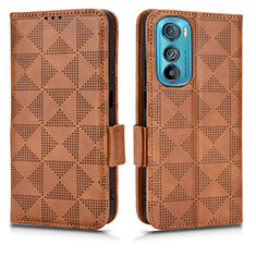 Custodia Portafoglio In Pelle Cover con Supporto C02X per Motorola Moto Edge 30 5G Marrone