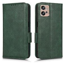 Custodia Portafoglio In Pelle Cover con Supporto C02X per Motorola Moto G32 Verde