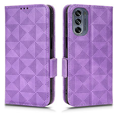 Custodia Portafoglio In Pelle Cover con Supporto C02X per Motorola Moto G62 5G Viola