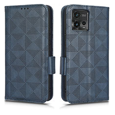Custodia Portafoglio In Pelle Cover con Supporto C02X per Motorola Moto G72 Blu