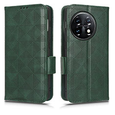 Custodia Portafoglio In Pelle Cover con Supporto C02X per OnePlus 11 5G Verde