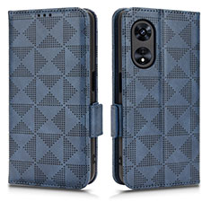 Custodia Portafoglio In Pelle Cover con Supporto C02X per Oppo A98 5G Blu