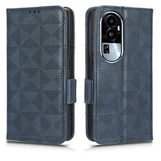 Custodia Portafoglio In Pelle Cover con Supporto C02X per Oppo Reno10 Pro+ Plus 5G Blu
