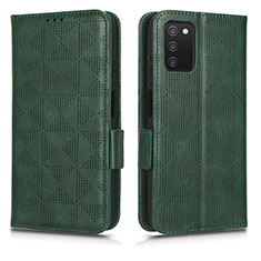 Custodia Portafoglio In Pelle Cover con Supporto C02X per Samsung Galaxy A02s Verde
