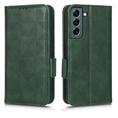 Custodia Portafoglio In Pelle Cover con Supporto C02X per Samsung Galaxy S22 5G Verde