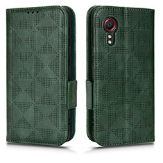 Custodia Portafoglio In Pelle Cover con Supporto C02X per Samsung Galaxy XCover 5 SM-G525F Verde