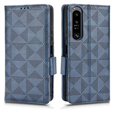 Custodia Portafoglio In Pelle Cover con Supporto C02X per Sony Xperia 1 IV Blu