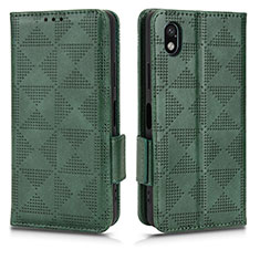 Custodia Portafoglio In Pelle Cover con Supporto C02X per Sony Xperia Ace III Verde