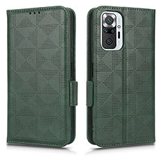 Custodia Portafoglio In Pelle Cover con Supporto C02X per Xiaomi Redmi Note 10 Pro 4G Verde