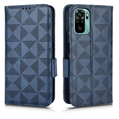 Custodia Portafoglio In Pelle Cover con Supporto C02X per Xiaomi Redmi Note 10S 4G Blu