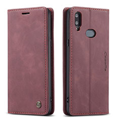 Custodia Portafoglio In Pelle Cover con Supporto C03S per Samsung Galaxy A10s Rosso Rosa