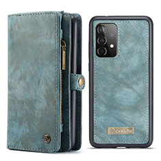 Custodia Portafoglio In Pelle Cover con Supporto C03S per Samsung Galaxy A52 5G Blu