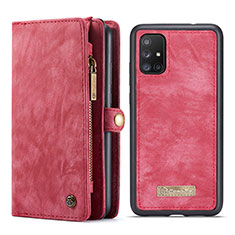Custodia Portafoglio In Pelle Cover con Supporto C03S per Samsung Galaxy A71 4G A715 Rosso
