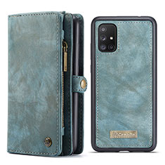 Custodia Portafoglio In Pelle Cover con Supporto C03S per Samsung Galaxy M40S Blu