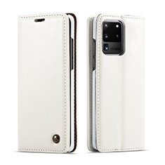 Custodia Portafoglio In Pelle Cover con Supporto C03S per Samsung Galaxy S20 Ultra 5G Bianco