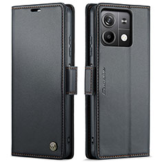Custodia Portafoglio In Pelle Cover con Supporto C03S per Xiaomi Redmi Note 13 5G Nero