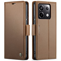 Custodia Portafoglio In Pelle Cover con Supporto C03S per Xiaomi Redmi Note 13 Pro 5G Marrone