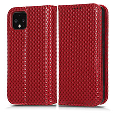 Custodia Portafoglio In Pelle Cover con Supporto C03X per Google Pixel 4 Rosso