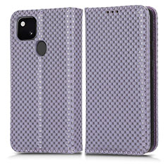 Custodia Portafoglio In Pelle Cover con Supporto C03X per Google Pixel 4a Viola