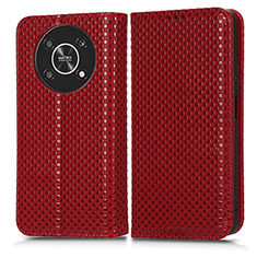 Custodia Portafoglio In Pelle Cover con Supporto C03X per Huawei Honor X9 5G Rosso