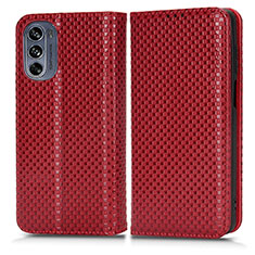 Custodia Portafoglio In Pelle Cover con Supporto C03X per Motorola Moto G62 5G Rosso