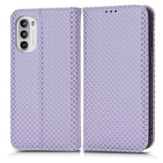 Custodia Portafoglio In Pelle Cover con Supporto C03X per Motorola Moto G71s 5G Viola