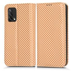 Custodia Portafoglio In Pelle Cover con Supporto C03X per Oppo Reno6 Lite Oro