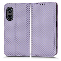 Custodia Portafoglio In Pelle Cover con Supporto C03X per Oppo Reno8 T 5G Viola