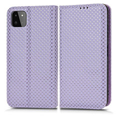 Custodia Portafoglio In Pelle Cover con Supporto C03X per Samsung Galaxy A22 5G Viola