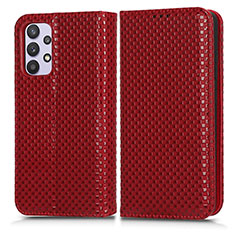 Custodia Portafoglio In Pelle Cover con Supporto C03X per Samsung Galaxy M32 5G Rosso