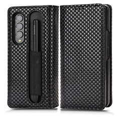 Custodia Portafoglio In Pelle Cover con Supporto C03X per Samsung Galaxy Z Fold3 5G Nero