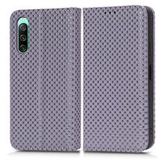 Custodia Portafoglio In Pelle Cover con Supporto C03X per Sony Xperia 10 IV SOG07 Viola