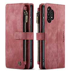 Custodia Portafoglio In Pelle Cover con Supporto C04S per Samsung Galaxy M32 5G Rosso