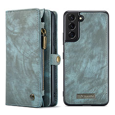 Custodia Portafoglio In Pelle Cover con Supporto C04S per Samsung Galaxy S21 5G Blu