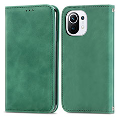 Custodia Portafoglio In Pelle Cover con Supporto C05 per Xiaomi Mi 11 5G Verde