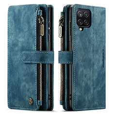 Custodia Portafoglio In Pelle Cover con Supporto C05S per Samsung Galaxy A12 Blu