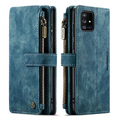 Custodia Portafoglio In Pelle Cover con Supporto C05S per Samsung Galaxy A51 5G Blu