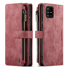 Custodia Portafoglio In Pelle Cover con Supporto C05S per Samsung Galaxy M40S Rosso