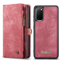 Custodia Portafoglio In Pelle Cover con Supporto C05S per Samsung Galaxy S20 Rosso